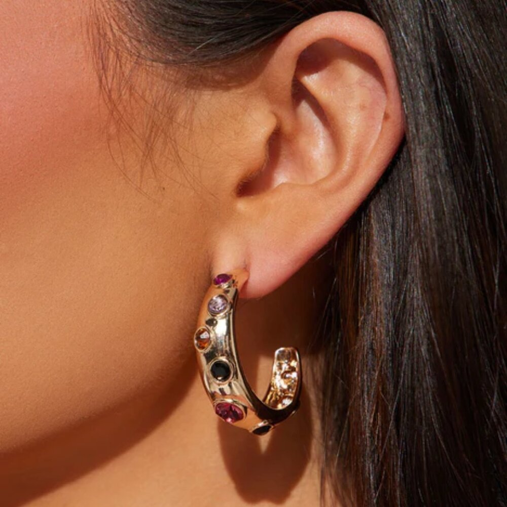 Rhinestone Hoop Earrings